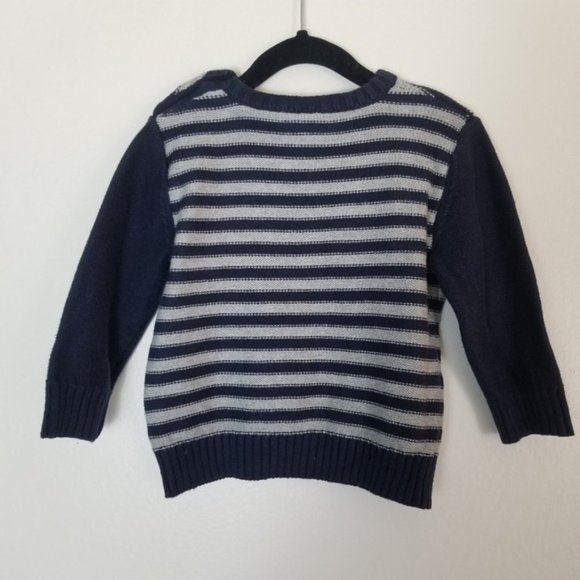 Gymboree Sweater Striped Knit Navy Blue 18-24 mos - Picture 2 of 5